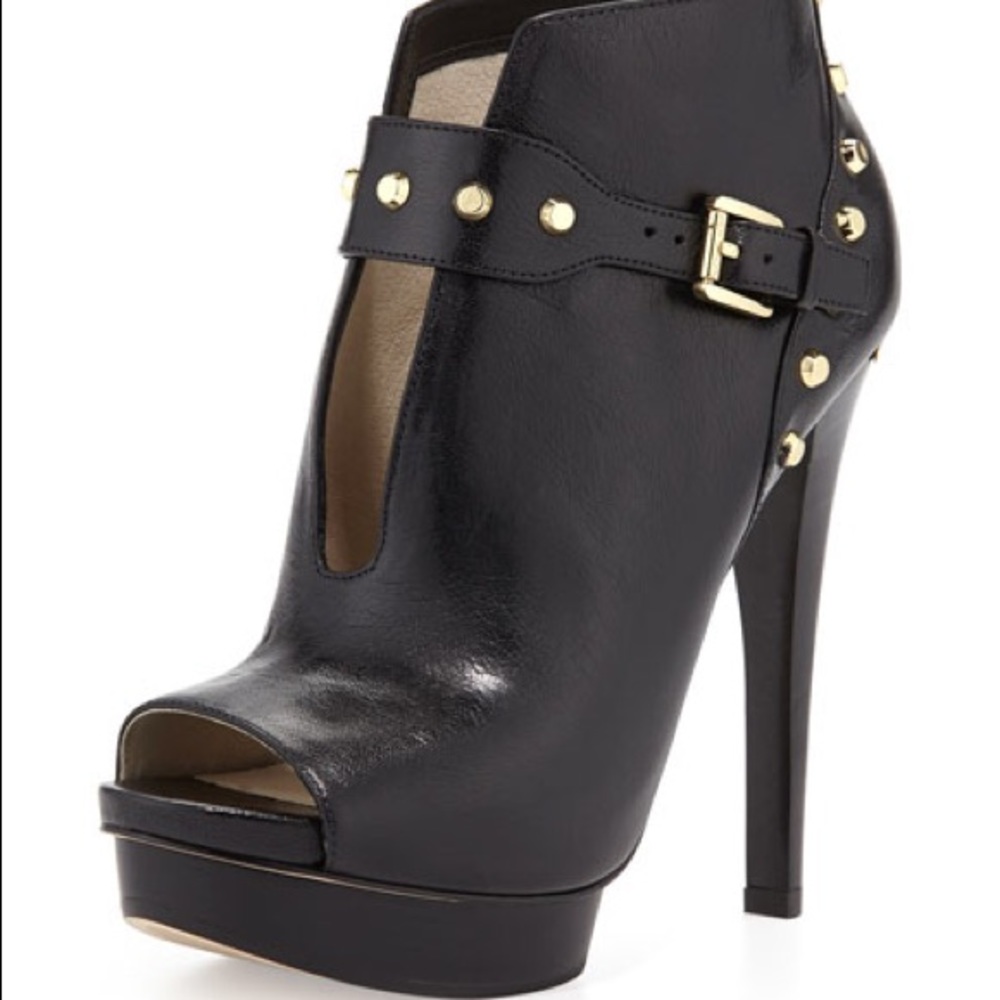 Michael Kors Ailee Black peep toe studded bootie